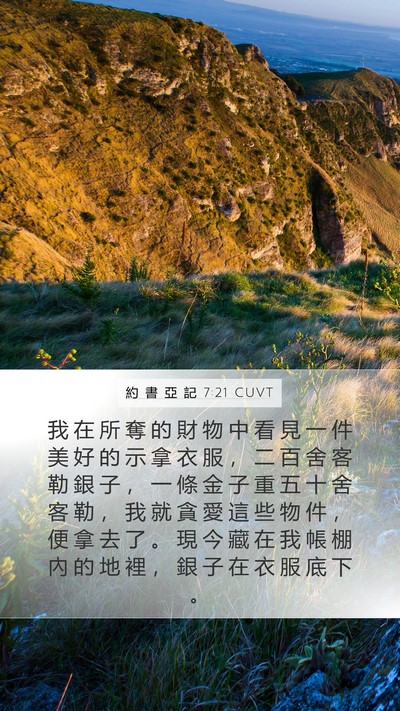 約 書 亞 記 7:21 CUVT Bible Verse Image