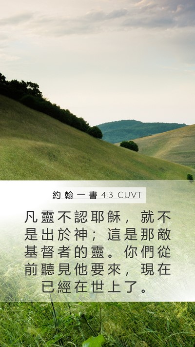 約 翰 一 書 4:3 CUVT Bible Verse Image