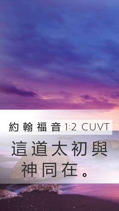 約 翰 福 音 1:2 CUVT Mobile Phone Wallpaper - 這 道 太 初 與 神 同 在 - Mobile Bible Verse Wallpaper