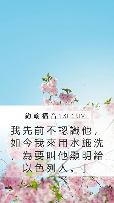 約 翰 福 音 1:31 CUVT Bible Verse Image