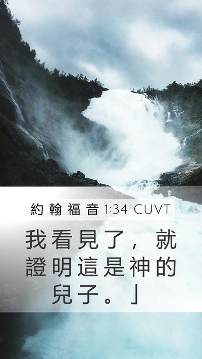 約 翰 福 音 1:34 CUVT Bible Verse Image