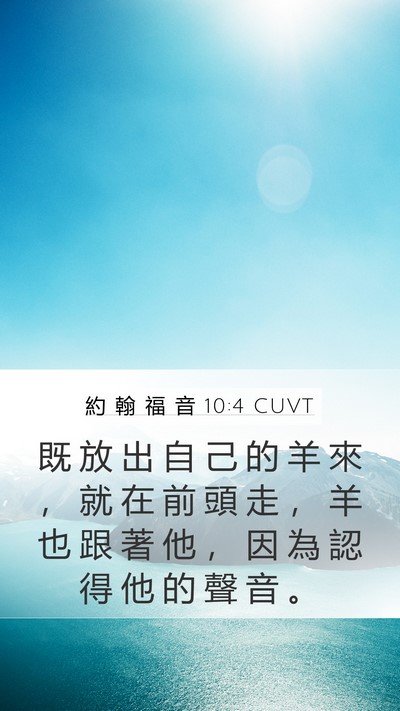 約 翰 福 音 10:4 CUVT Bible Verse Image