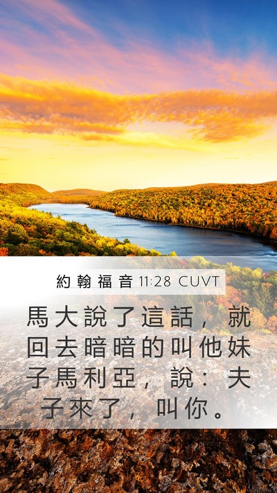 約 翰 福 音 11:28 CUVT Bible Verse Image