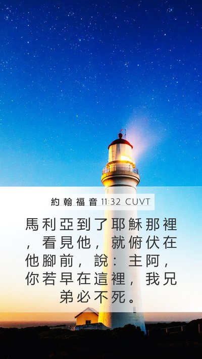 約 翰 福 音 11:32 CUVT Bible Verse Image