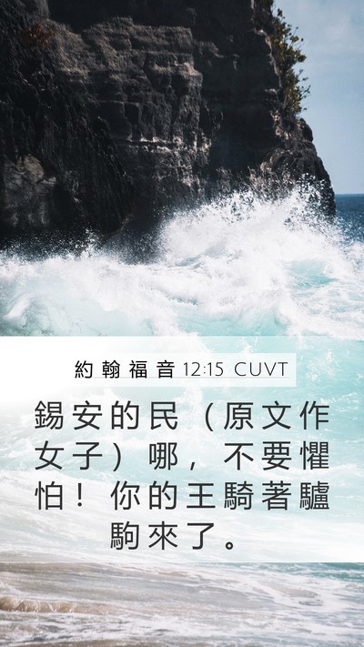約 翰 福 音 12:15 CUVT Bible Verse Image