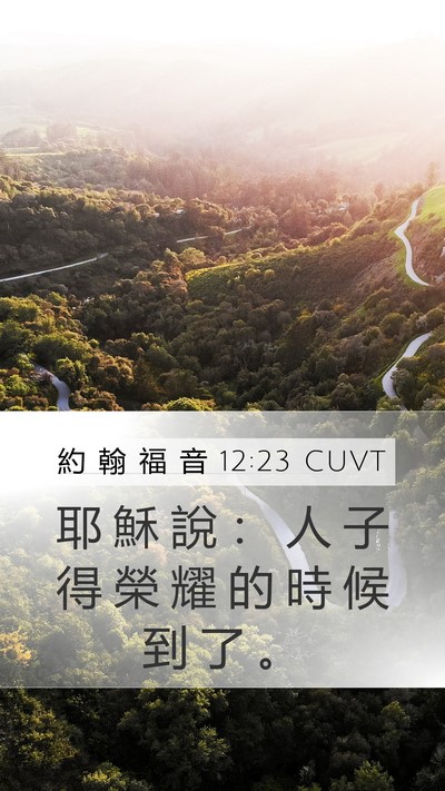 約 翰 福 音 12:23 CUVT Bible Verse Image