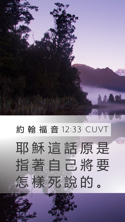 約 翰 福 音 12:33 CUVT Mobile Phone Wallpaper - 耶 穌 這 話 原 是 指 著 自 己 將 要 - Mobile Bible Verse Wallpaper