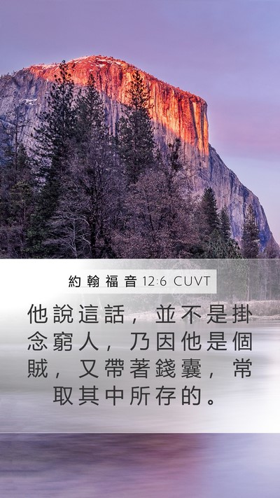 約 翰 福 音 12:6 CUVT Bible Verse Image
