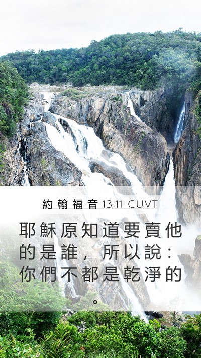 約 翰 福 音 13:11 CUVT Mobile Phone Wallpaper - 耶 穌 原 知 道 要 賣 他 的 是 誰 ， - Mobile Bible Verse Wallpaper