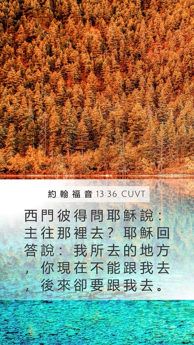 約 翰 福 音 13:36 CUVT Bible Verse Image