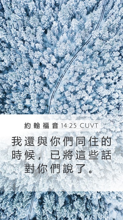 約 翰 福 音 14:25 CUVT Mobile Phone Wallpaper - 我 還 與 你 們 同 住 的 時 候 ， 已 - Mobile Bible Verse Wallpaper
