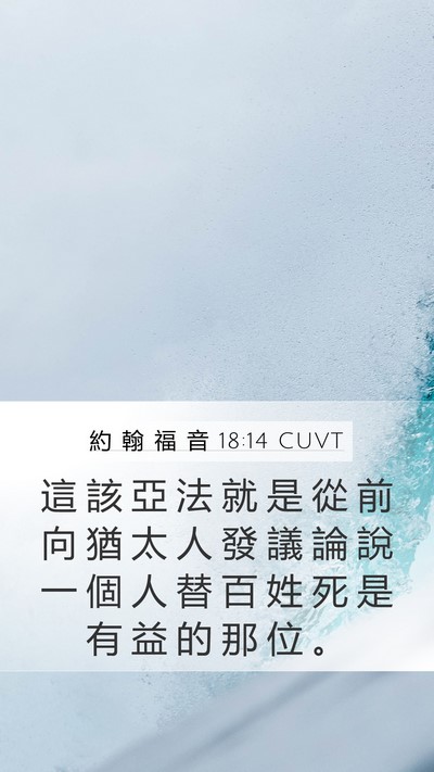 約 翰 福 音 18:14 CUVT Mobile Phone Wallpaper - 這 該 亞 法 就 是 從 前 向 猶 太 人 - Mobile Bible Verse Wallpaper