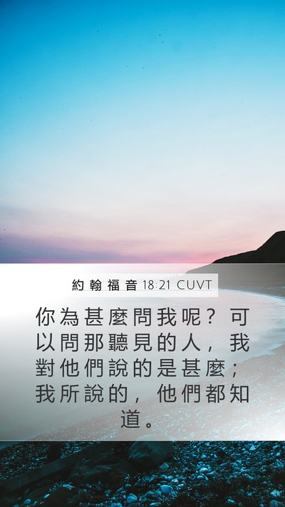 約 翰 福 音 18:21 CUVT Mobile Phone Wallpaper - 你 為 甚 麼 問 我 呢 ？ 可 以 問 那 - Mobile Bible Verse Wallpaper