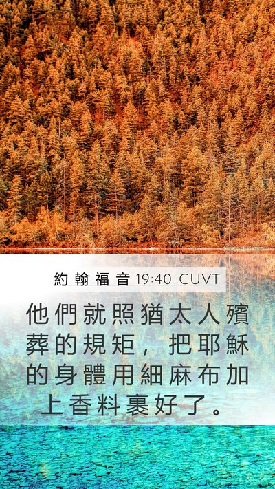約 翰 福 音 19:40 CUVT Bible Verse Image