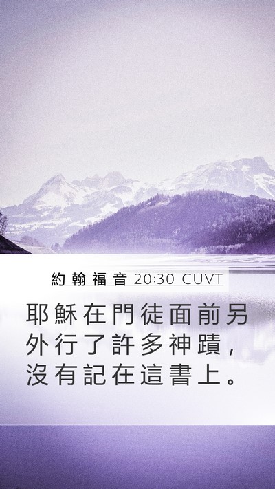 約 翰 福 音 20:30 CUVT Bible Verse Image
