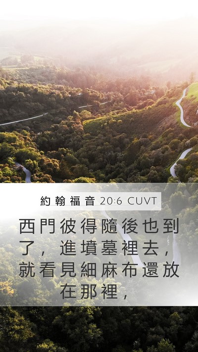 約 翰 福 音 20:6 CUVT Bible Verse Image