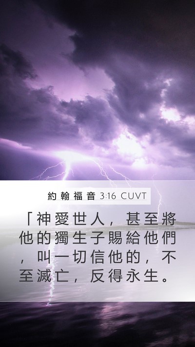 約 翰 福 音 3:16 CUVT Bible Verse Image
