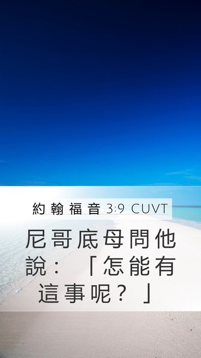 約 翰 福 音 3:9 CUVT Mobile Phone Wallpaper - 尼 哥 底 母 問 他 說 ： 「 怎 能 有 - Mobile Bible Verse Wallpaper