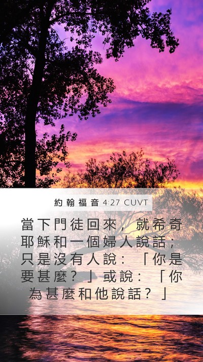 約 翰 福 音 4:27 CUVT Bible Verse Image