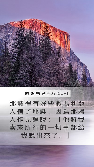 約 翰 福 音 4:39 CUVT Bible Verse Image