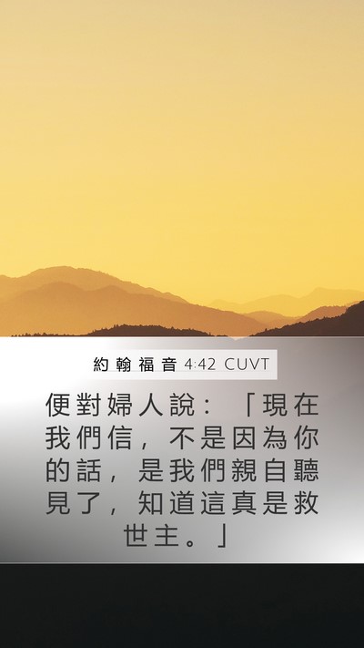 約 翰 福 音 4:42 CUVT Bible Verse Image