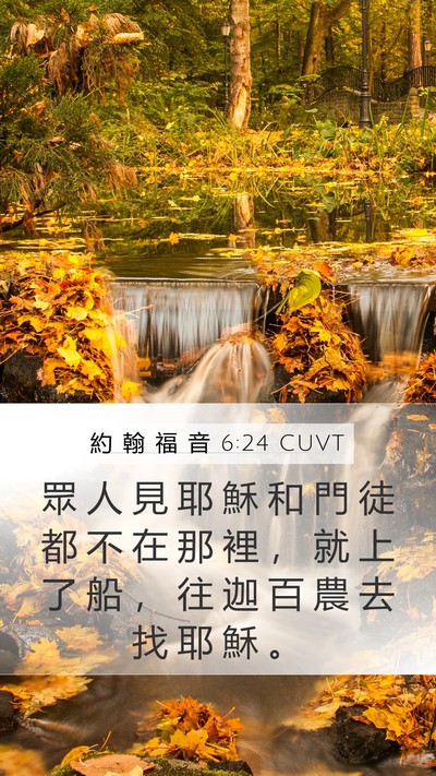 約 翰 福 音 6:24 CUVT Bible Verse Image