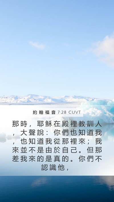 約 翰 福 音 7:28 CUVT Bible Verse Image