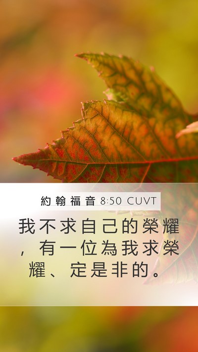 約 翰 福 音 8:50 CUVT Mobile Phone Wallpaper - 我 不 求 自 己 的 榮 耀 ， 有 一 位 - Mobile Bible Verse Wallpaper