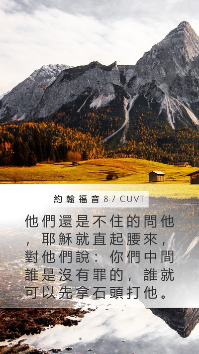 約 翰 福 音 8:7 CUVT Bible Verse Image