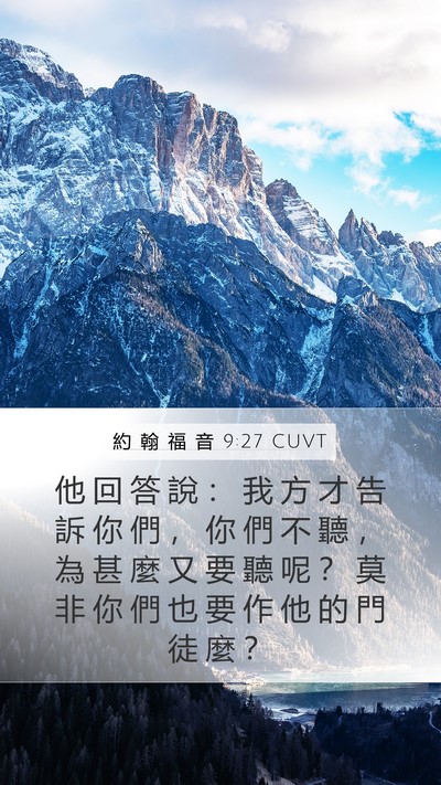 約 翰 福 音 9:27 CUVT Bible Verse Image
