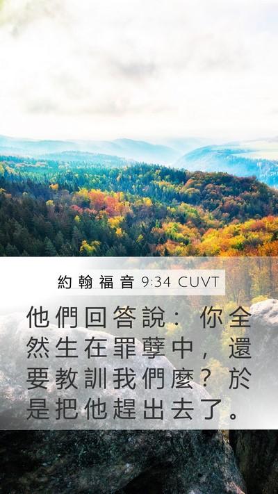 約 翰 福 音 9:34 CUVT Bible Verse Image