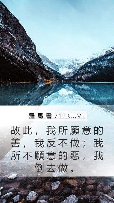 羅 馬 書 7:19 CUVT Mobile Phone Wallpaper - 故 此 ， 我 所 願 意 的 善 ， 我 反 - Mobile Bible Verse Wallpaper