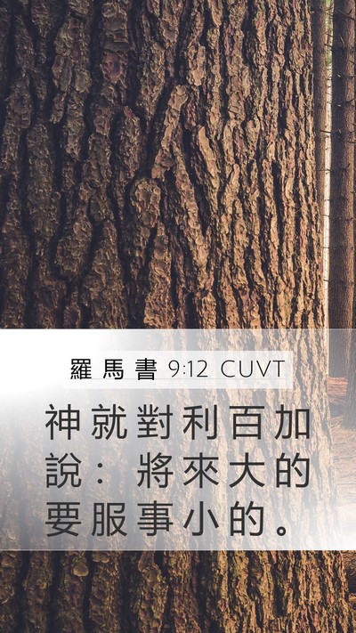 羅 馬 書 9:12 CUVT Mobile Phone Wallpaper - 神 就 對 利 百 加 說 ： 將 來 大 的 - Mobile Bible Verse Wallpaper