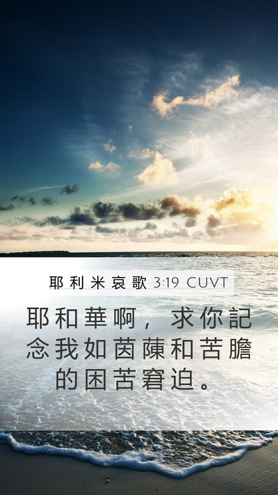 耶 利 米 哀 歌 3:19 CUVT Bible Verse Image