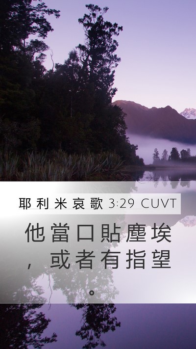 耶 利 米 哀 歌 3:29 CUVT Bible Verse Image