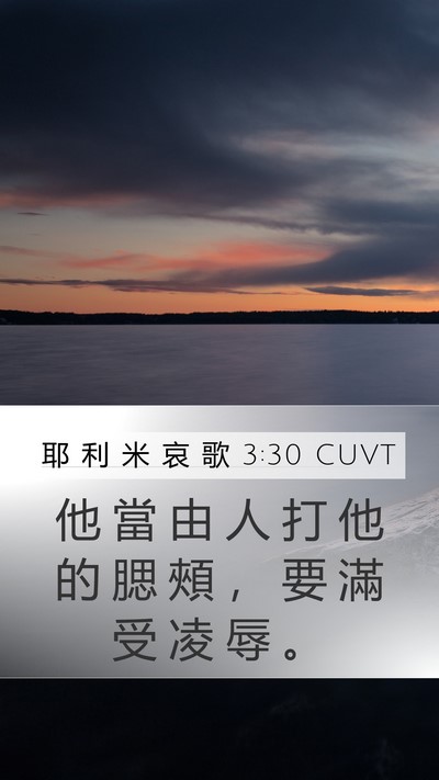 耶 利 米 哀 歌 3:30 CUVT Bible Verse Image