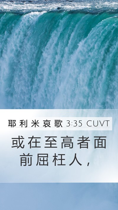 耶 利 米 哀 歌 3:35 CUVT Mobile Phone Wallpaper - 或 在 至 高 者 面 前 屈 枉 人 - Mobile Bible Verse Wallpaper