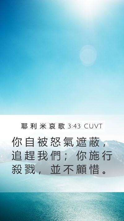 耶 利 米 哀 歌 3:43 CUVT Bible Verse Image