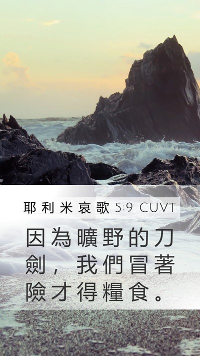 耶 利 米 哀 歌 5:9 CUVT Bible Verse Image