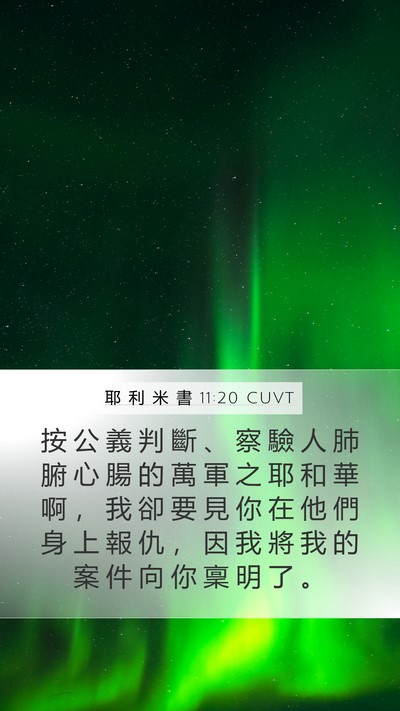 耶 利 米 書 11:20 CUVT Bible Verse Image