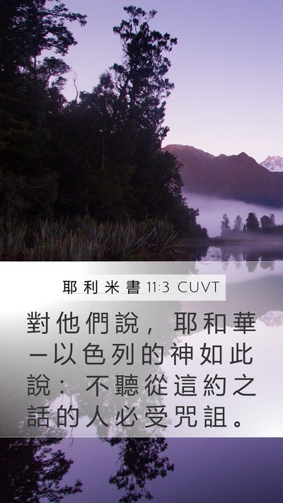 耶 利 米 書 11:3 CUVT Mobile Phone Wallpaper - 對 他 們 說 ， 耶 和 華 ─ 以 色 列 - Mobile Bible Verse Wallpaper