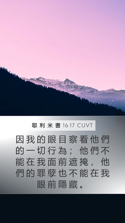 耶 利 米 書 16:17 CUVT Bible Verse Image