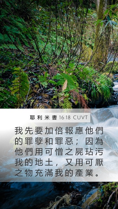 耶 利 米 書 16:18 CUVT Bible Verse Image