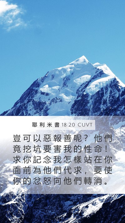 耶 利 米 書 18:20 CUVT Bible Verse Image
