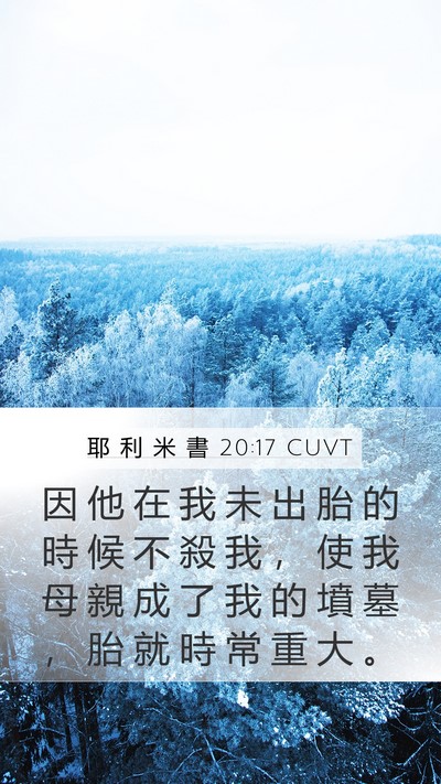 耶 利 米 書 20:17 CUVT Bible Verse Image