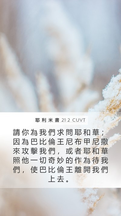 耶 利 米 書 21:2 CUVT Bible Verse Image