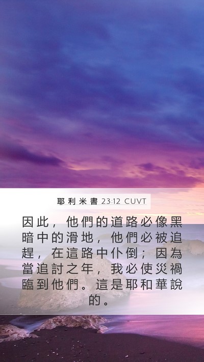 耶 利 米 書 23:12 CUVT Bible Verse Image