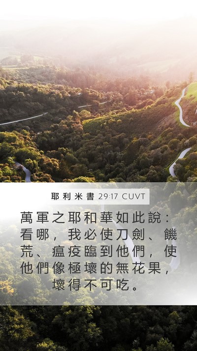 耶 利 米 書 29:17 CUVT Bible Verse Image