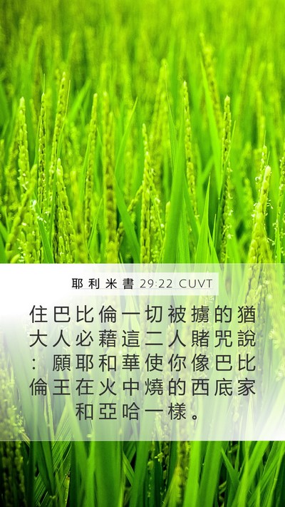 耶 利 米 書 29:22 CUVT Bible Verse Image