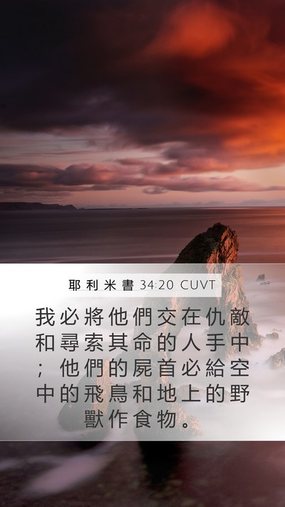 耶 利 米 書 34:20 CUVT Bible Verse Image